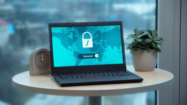 Cybersecurity padlock representing data protection
